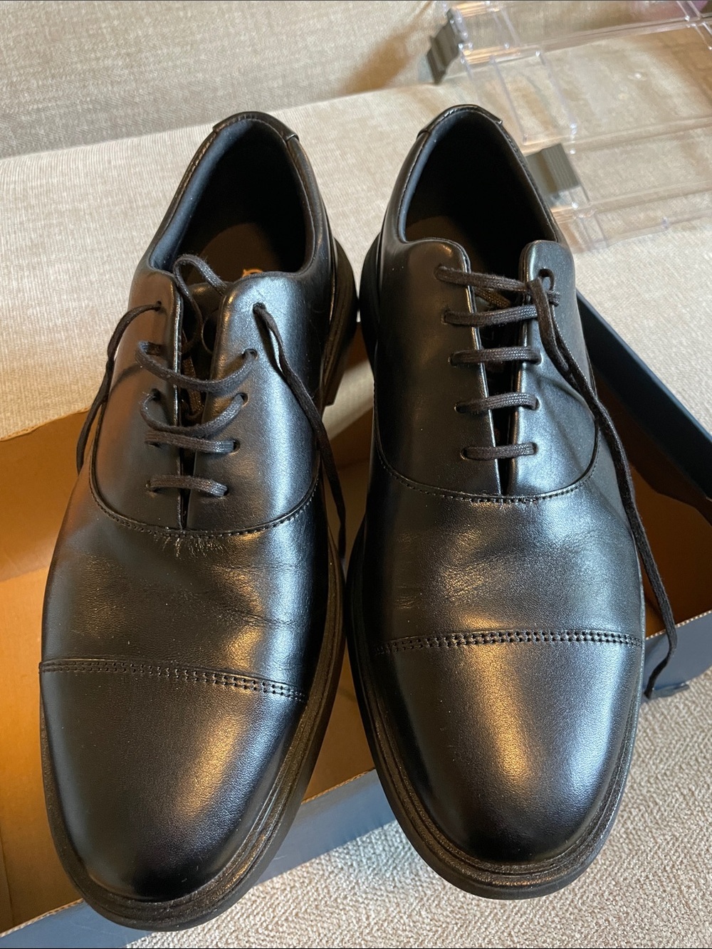 NEW! Cole Haan Black Leather Cap-Toe Derby Oxfords - Picture 3 of 4